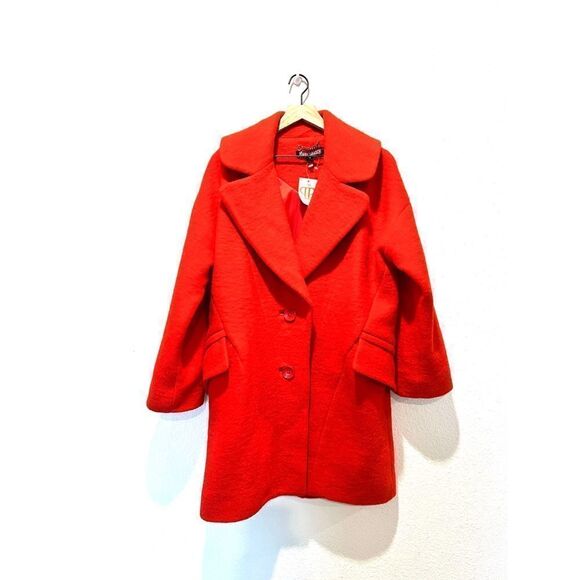 Yoana Baraschi wool Button Front Modern Icona Diva Coat Red Size Small - Picture 8 of 13